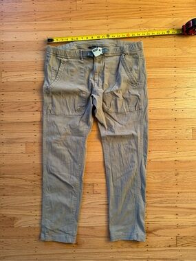 KAVU Kumano Canvas Belted Pants Mens Outdoor Hiking Beige Size XL